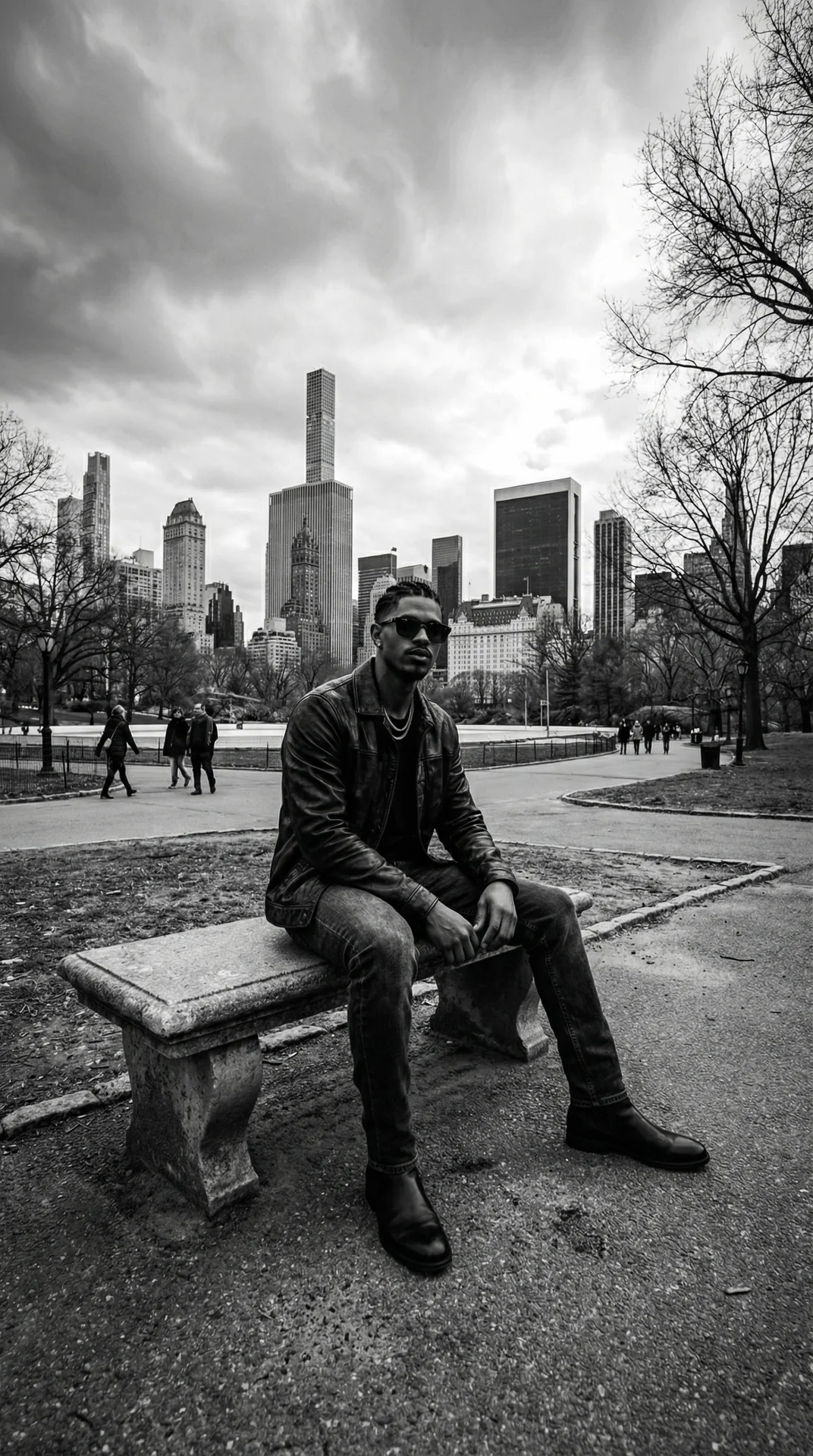 jaylen-hale-04 Jaylen Hale seduto su una panchina a Central Park